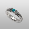 Simple and elegant silver ring encrusted with turquoise by STS R27TQ.