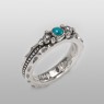 Simple and elegant silver ring encrusted with turquoise by STS R27TQ.