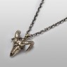 Goat skull necklace from solid brass.