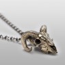 Goat skull necklace from solid brass.