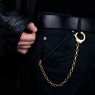 Brass handcuff wallet chain.