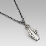 Silver virgin mary necklace.