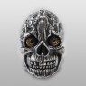 Solid Traditional Silver No Pain No Gain Skull.