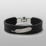 Leather bracelet with feather charm by Saital.
