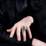 Gothic silver ring with Onyx by Ability Normal.