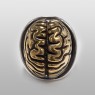 Brass and silver brain ring.