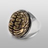 Brass and silver brain ring.