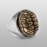 Brass and silver brain ring.