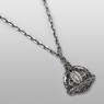 Solid Traditional Silver skull and maria coin necklace.