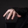 Gothic and industrial armor ring by Oz Abstract Tokyo.