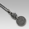 Lucifer and skull coin necklace by Solid Traditional Silver.