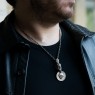 Lucifer and skull coin necklace by Solid Traditional Silver.