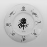 The dance  of life Shige yellow blaze radical table dinner ware luxury home decor skull design plate back side.