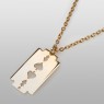 Razor blade necklace. Silver with gold plating.
