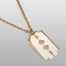 Razor blade necklace. Silver with gold plating.