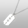 Sterling silver razor necklace.