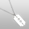 Sterling silver razor necklace.