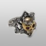 Skull and crown silver ring by BigBlackMaria.